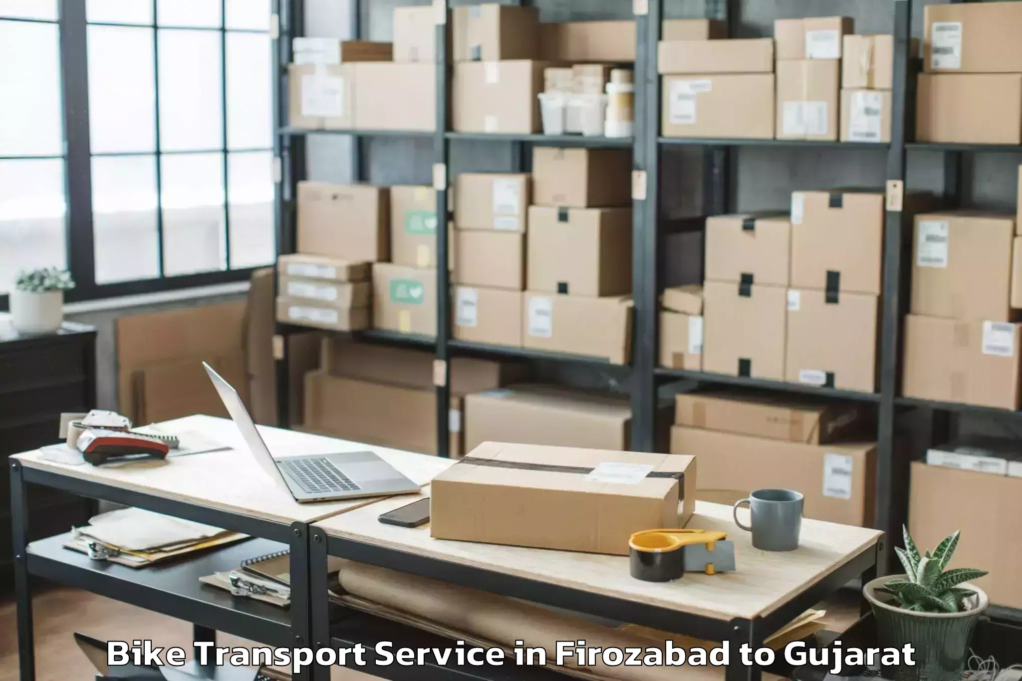 Hassle-Free Firozabad to Garbada Bike Transport